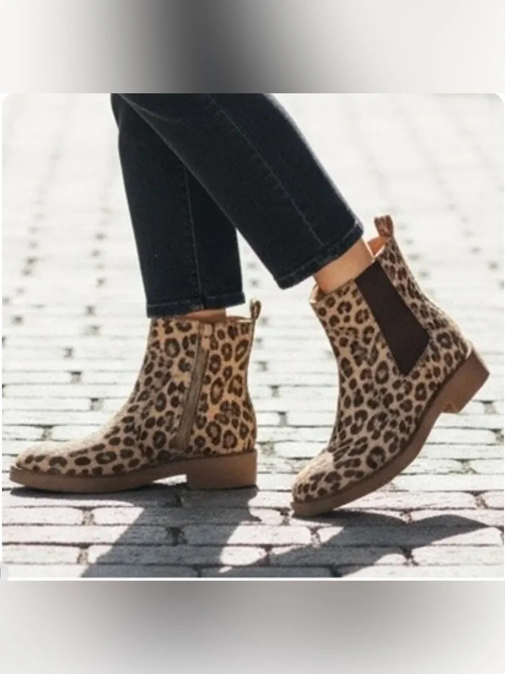 Lucky Brand Ressy Leopard Suede Chelsea Boots NWOT 7.5 Ankle Booties